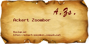 Ackert Zsombor névjegykártya